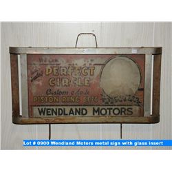 Wendland Motors metal sign with glass insert