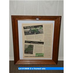 2 x framed John Deere & Minneapolis-Moline ads