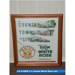2 x framed White Rose ads