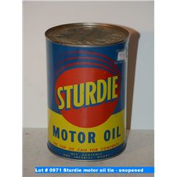 Sturdie motor oil tin - unopened