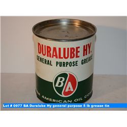 BA Duralube Hy general purpose 5 lb grease tin
