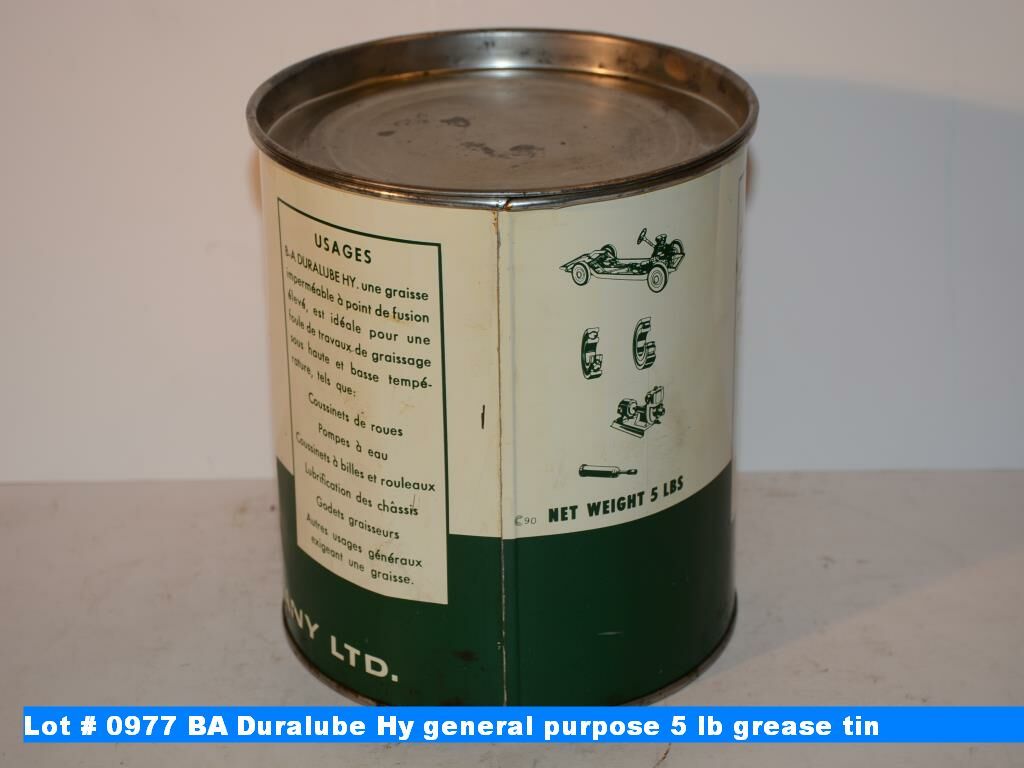 BA Duralube Hy general purpose 5 lb grease tin