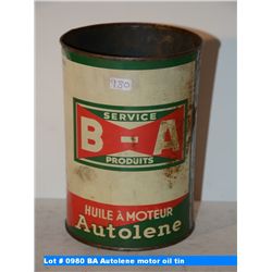 BA Autolene motor oil tin