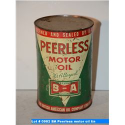 BA Peerless motor oil tin