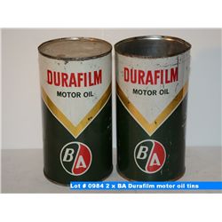 2 x BA Durafilm motor oil tins