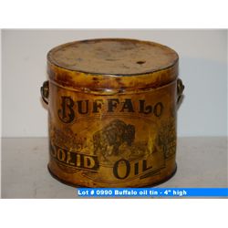 Buffalo oil tin - 4" high