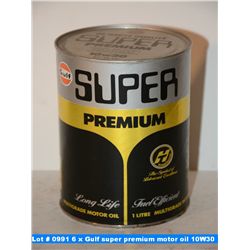 6 x Gulf super premium motor oil 10W30