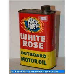 White Rose outboard motor oil tin
