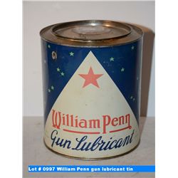William Penn gun lubricant tin, Northstar Oil Ltd.