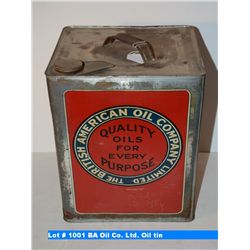BA Oil Co. Ltd. Oil tin