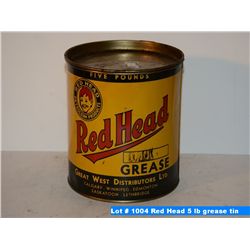 Red Head 5 lb grease tin