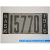 Image 1 : 1916 Sask. License plate