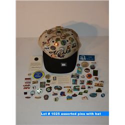 assorted pins with hat