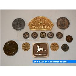 14 x assorted tokens