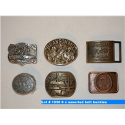 6 x assorted belt buckles