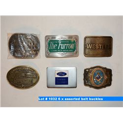 6 x assorted belt buckles