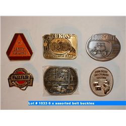 6 x assorted belt buckles