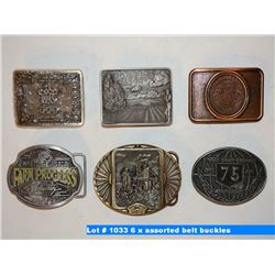 6 x assorted belt buckles