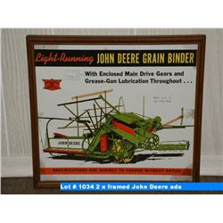 2 x framed John Deere ads