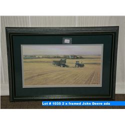 2 x framed John Deere tractor pictures