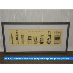 framed "Gilbarco pumps through the years" picture