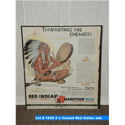 2 x framed Red Indian ads
