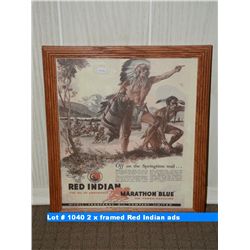 2 x framed Red Indian ads