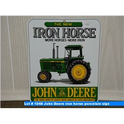 John Deere iron horse porcelain sign