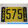 Image 1 : 1914 Sask. Porcelain license plate
