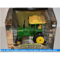 Ertl 200th birthday of John Deere special collectors edition 4020 tractor with cab