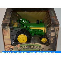 Ertl 200th birthday of John Deere 830 tractor (#4) special collector's edition