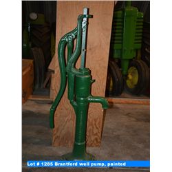 Brantford well pump with wooden handle, painted - Gould Shapely Muir Co. Ltd.
