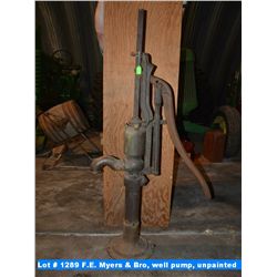 F.E. Myers & Bro, Ashland O., USA well pump with metal handle, unpainted original, (pat. Mar.7 1911)