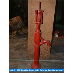 Beatty Bros. Ltd., Fergus Canada well pump with wooden handle, painted