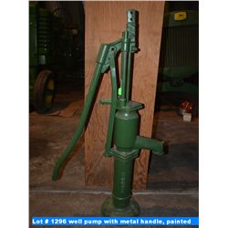 well pump with metal handle, painted
