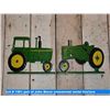 Image 1 : pair of John Deere ornamental metal tractors