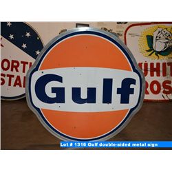 Gulf double-sided metal sign