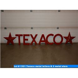 Texaco metal letters & 2 metal stars