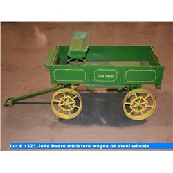 John Deere miniature wagon on steel wheels