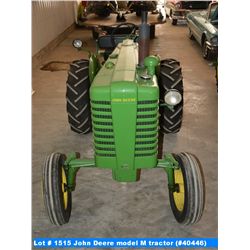 John Deere model M tractor with live hydraulics (#40446)