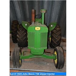 John Deere 730 diesel tractor with live hydraulics, power steering (#7317233)