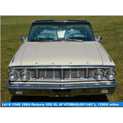 1964 Galaxie 500 XL (#*476B64L091145*), 12900 miles