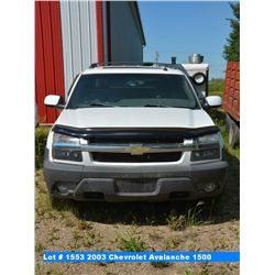 2003 Chevrolet Avalanche 1500, sold as is, (#3GNEK13T33G278491), 186987 miles