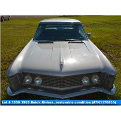 1963 Buick Riviera, Built expressly for: Dr. Jacob Seeman, restorable condition (#7K1170855), 9091 m