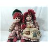 Image 1 : LOT 2 RAGGEDY ANN HAIR PORCELAIN DOLLS