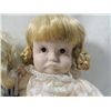 Image 2 : LOT 2 PORCELAIN DOLLS BLUE & PEACH DRESSES