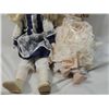 Image 4 : LOT 2 PORCELAIN DOLLS BLUE & PEACH DRESSES
