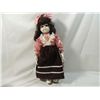 Image 1 : PORCELAIN DOLL PINK AND BROWN DRESS WITH UMBRELLA