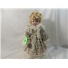 Image 3 : PORCELAIN FLORAL GROWN DOLL  WITH STAND