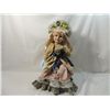 Image 1 : 17" PORCELAIN DOLL IN ELEGANT DRESS